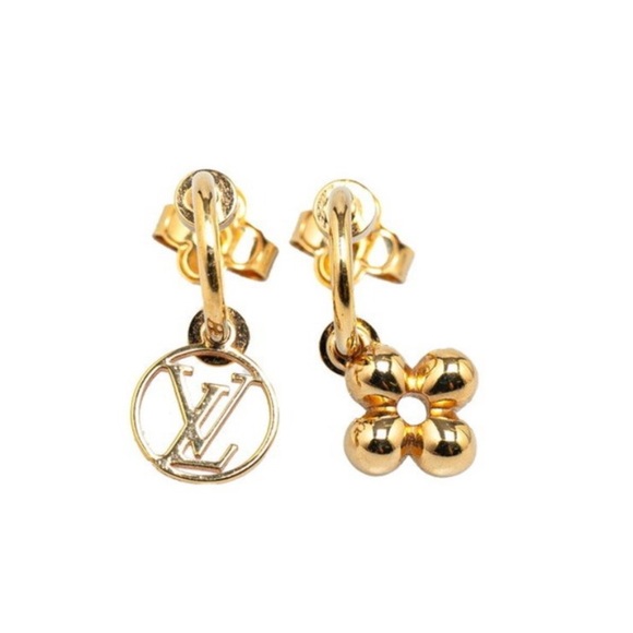 Louis Vuitton Gold Dangle Drop Earrings - Picture 1 of 5